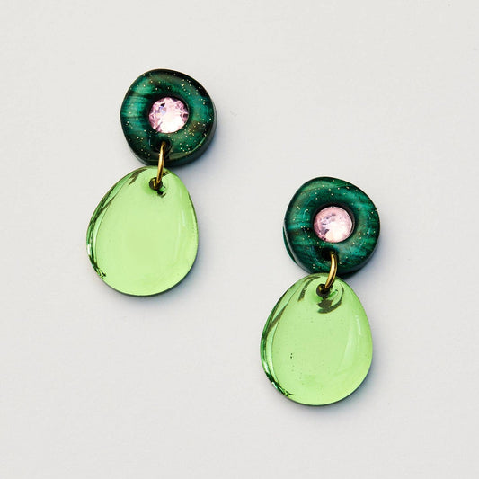 Martha Jean - Jam Gem Earrings - Green