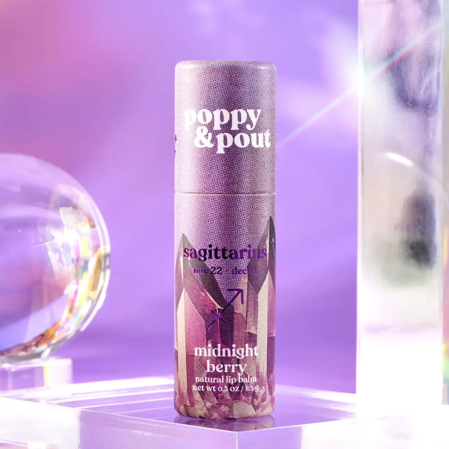 PRE-ORDER AVAILABLE - Poppy & Pout - Zodiac Lip Balm - Sagittarius | Midnight Berry