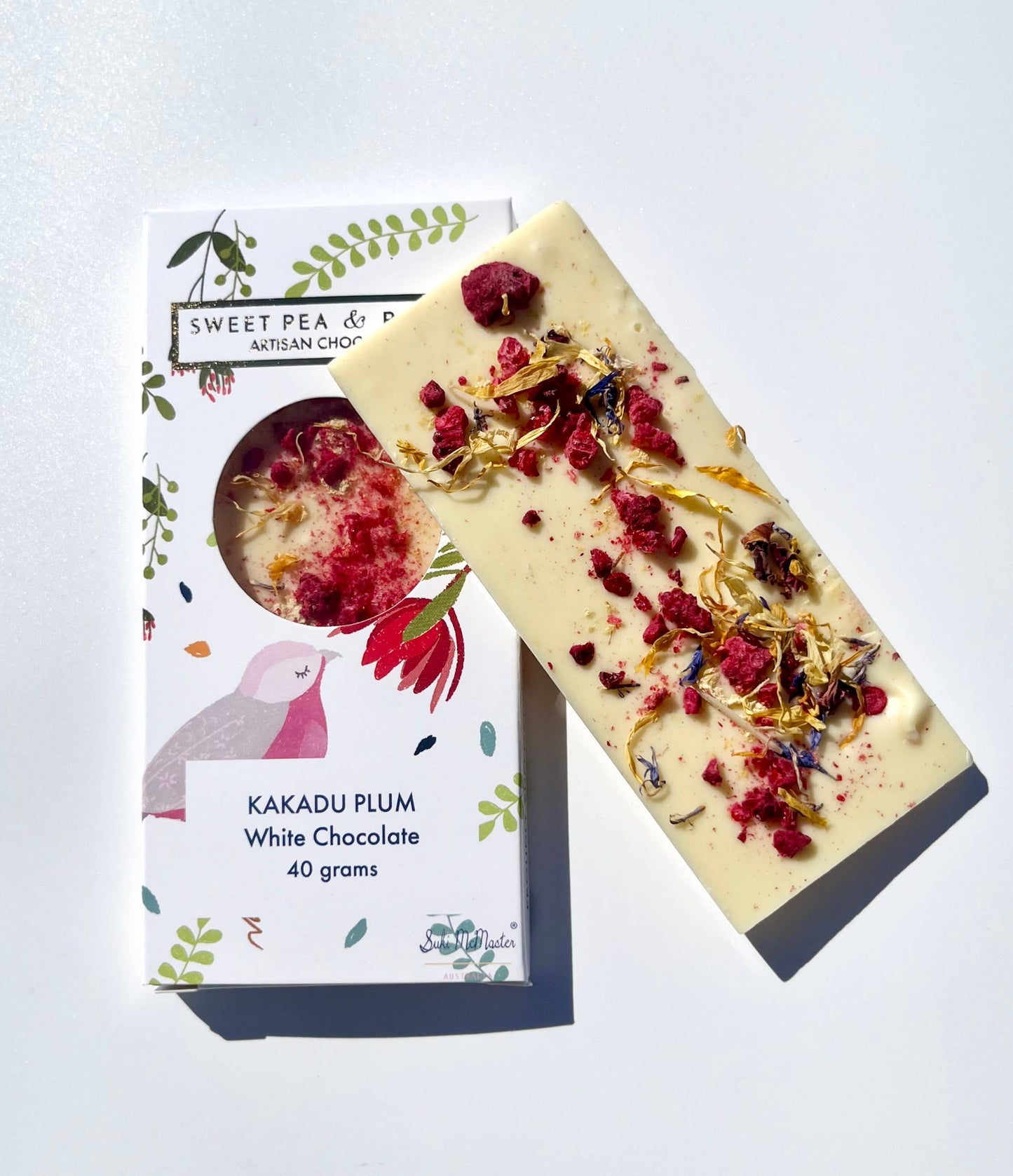 Sweet Pea & Poppy - Artisan Chocolate Bar - White Chocolate Kakadu Plum