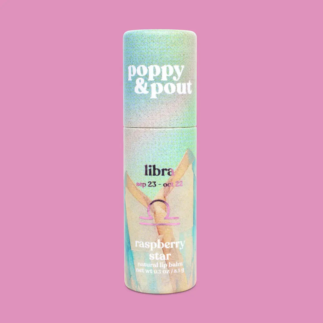 PRE-ORDER AVAILABLE - Poppy & Pout - Zodiac Lip Balm - Libra | Raspberry Star