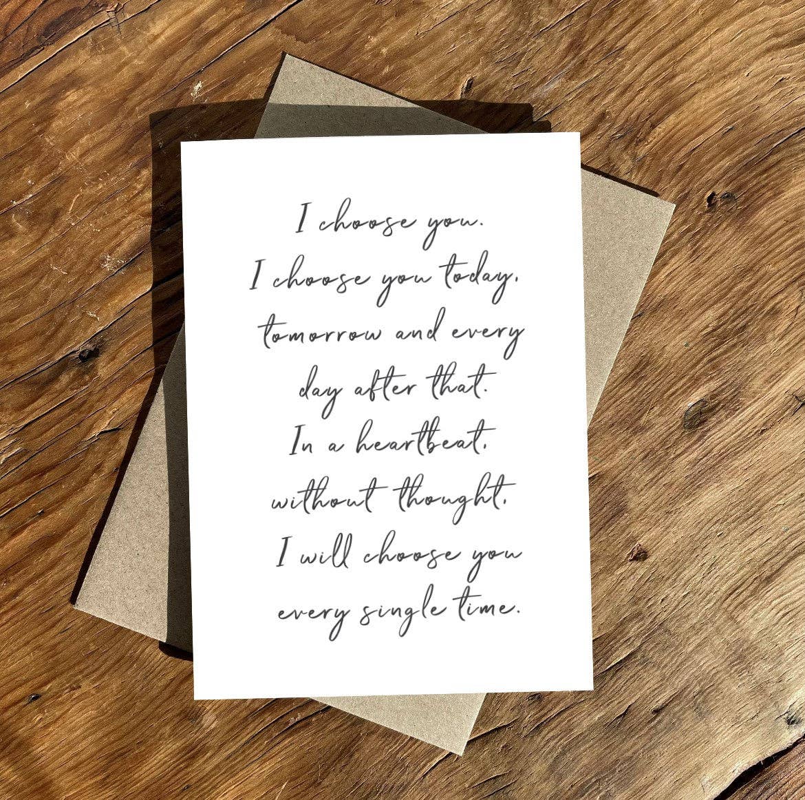 To & From Cards - Greeting Card - I Choose You