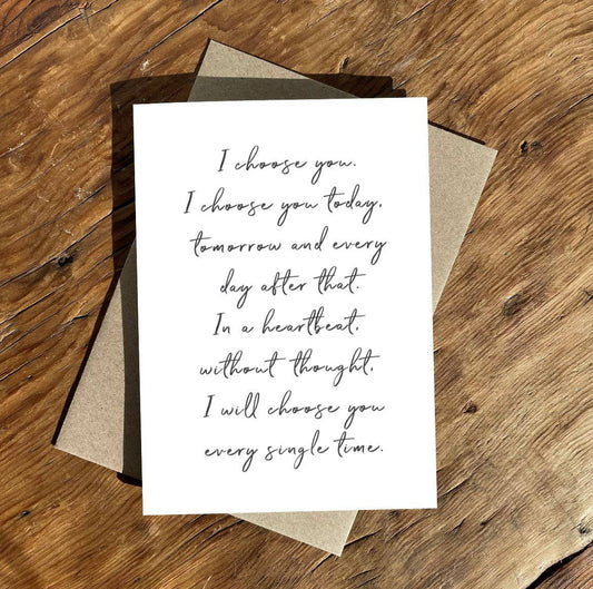 To & From Cards - Greeting Card - I Choose You