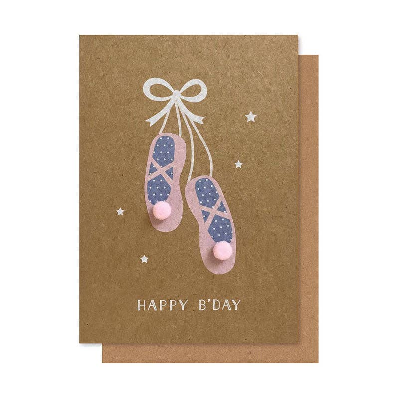 Elly Oak - Greeting Card - Happy Birthday - Ballet Shoes