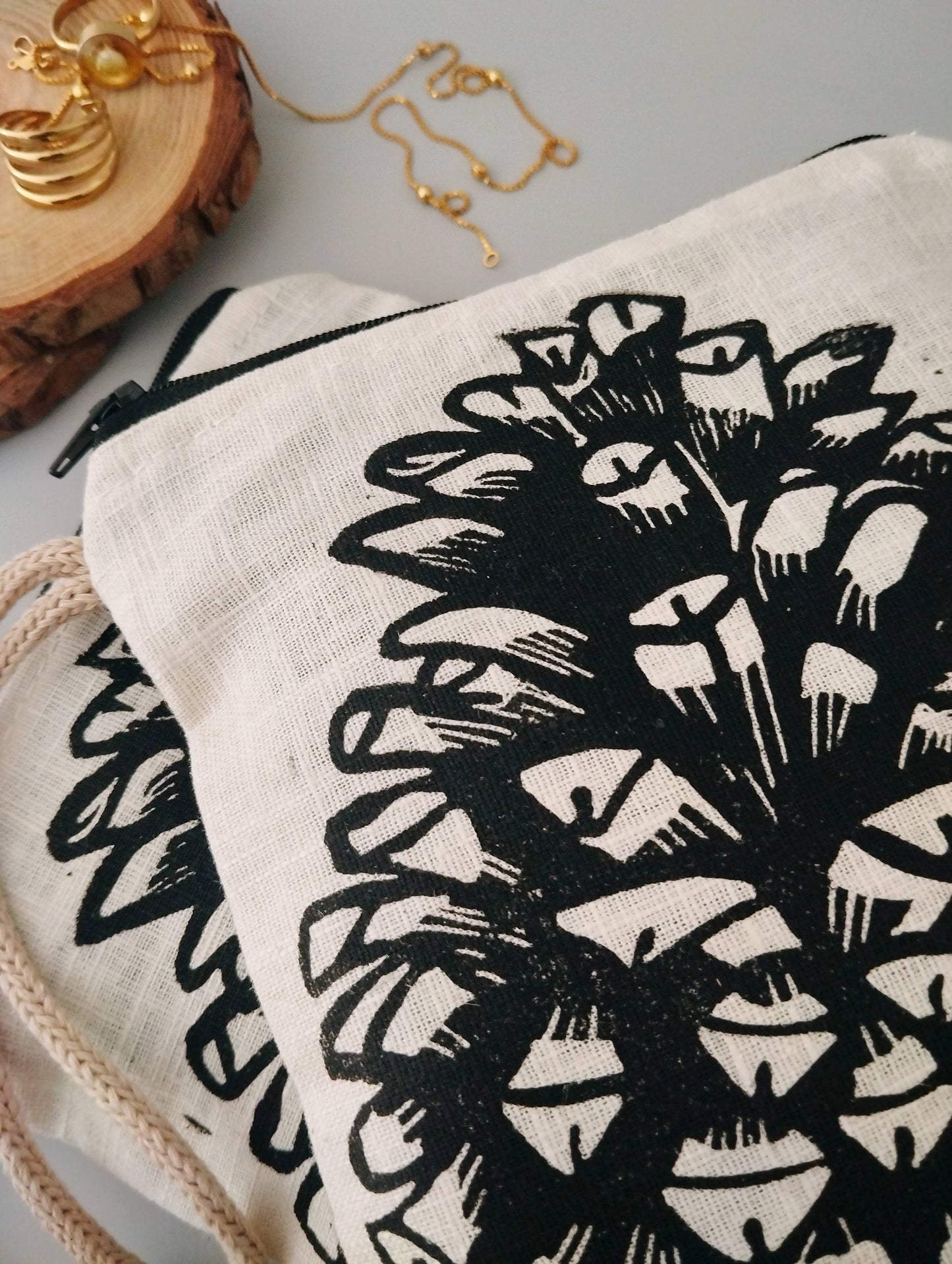 PRE-ORDER AVAILABLE - The Ink Job - Linen Pouch with Zipper - Pinecone