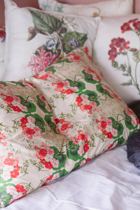 Pelargonium pillowcase set - organic cotton