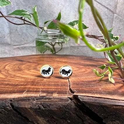 Ant Stud Porcelain Earrings