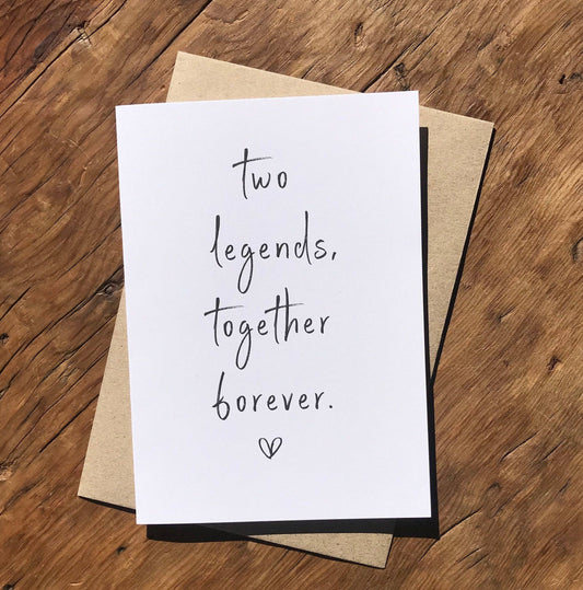 To & From Cards - Greeting Card - Two Legends, Together Forever
