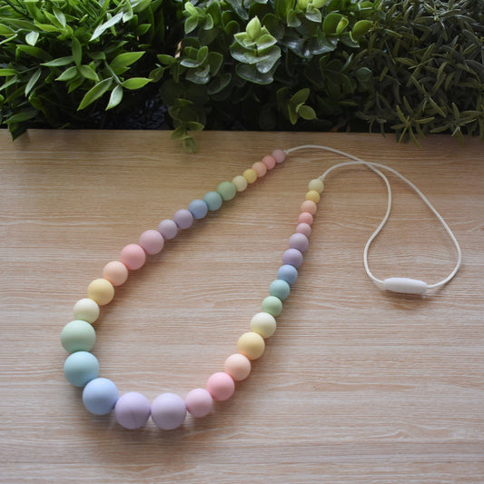 Bella Zailea - Pastel Rainbow Harlow Silicone Mum Necklace